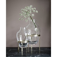 Adorn Glass Vase w.Shiny Brass Stand