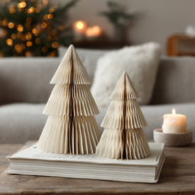 Deluxe Paper Tree - Off-White w/Glitter 31/45cm