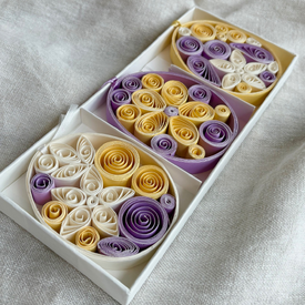 Quilling Egg Trio - Colour- H9cm 3pcs Set