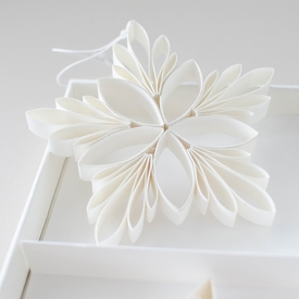 Quilling Star Paper Ornament Off-White H10cm 3pcs Set