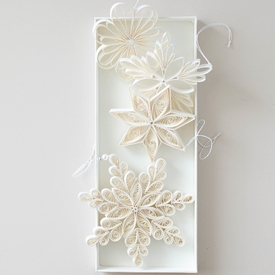 Quilling Snowflake Paper Ornament Off-White H15cm