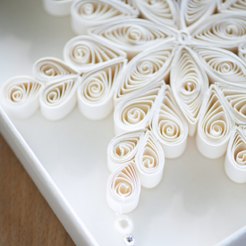 Quilling Snowflake Paper Ornament Off-White H15cm