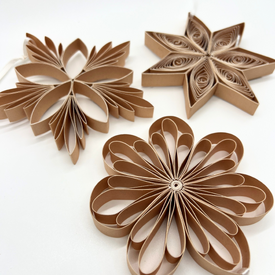 Quilling Star Trio - Flaxseed- H10cm 3pcs Set