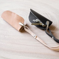 by Wirth Key Chain Key Wallet Short Strap - Black Leather