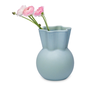 Sweeping Top Vase Light Blue