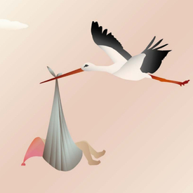 ViSSEVASSE The Stork Rose - Greeting Card A6