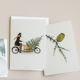 ViSSEVASSE  Bike with Christmas Tree - Christmas Greeting Card A6
