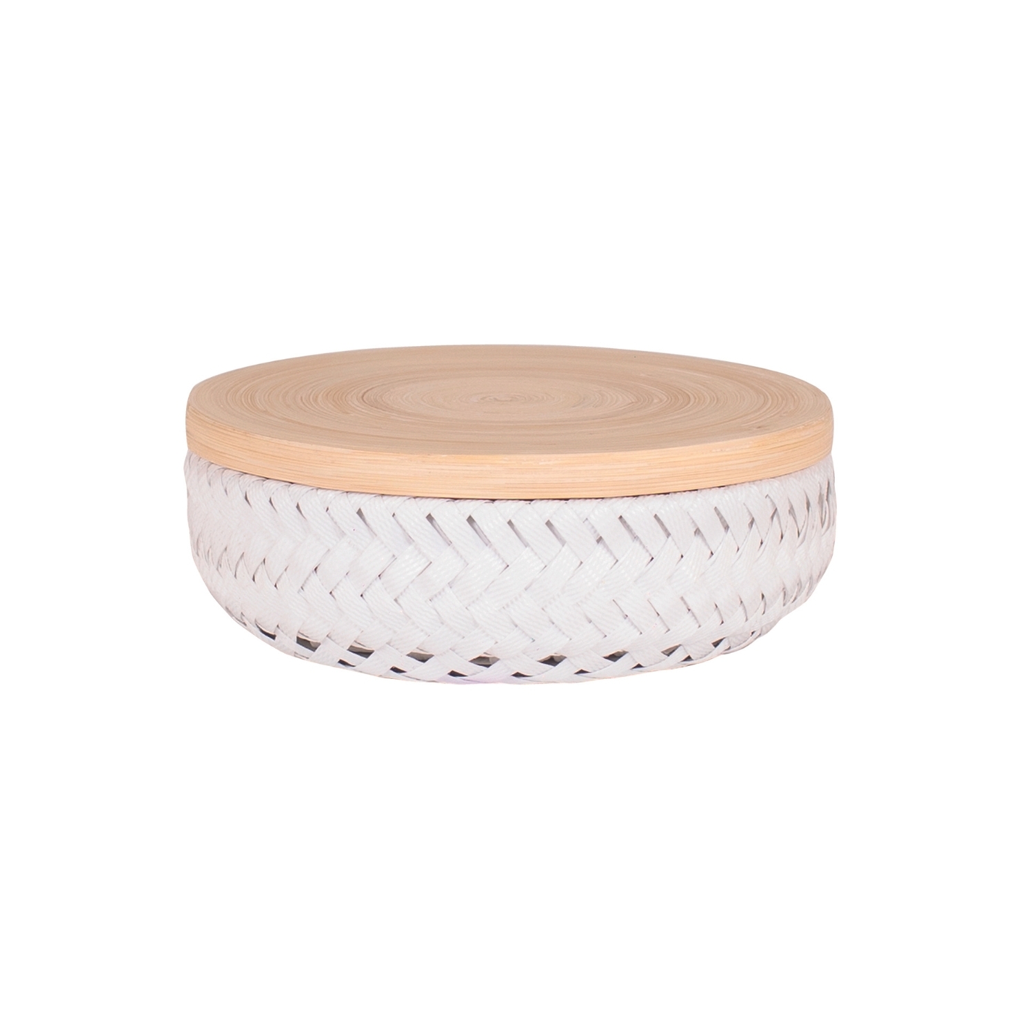 Handed By UP Low Round Basket – Dunkelgrauer Korb Mit Holzfüßen, 26 Cm Durchmesser, 26 Cm Gesamthöhe, Für Wäsche, Spielzeug, Deko