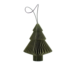 Olive Green Paper Tree Ornament H10cm