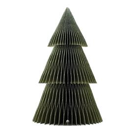Deluxe Tree Standing Ornament Olive Green w Silver Gltr Edge  45cm