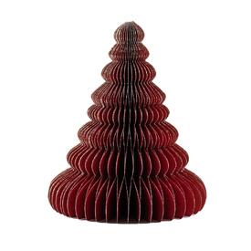 Tree Standing Ornament Classic Red w Silver Glitter Edge 24cm
