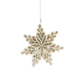 Quilling Snowflake Paper Ornament Off-White H15cm