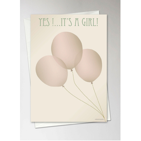 ViSSEVASSE Yes It's a Girl - Greeting card A6