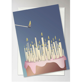 ViSSEVASSE Cake With Candles - Greeting card A6