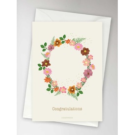 ViSSEVASSE  Congratulations Flower Circle- Greeting Card A6