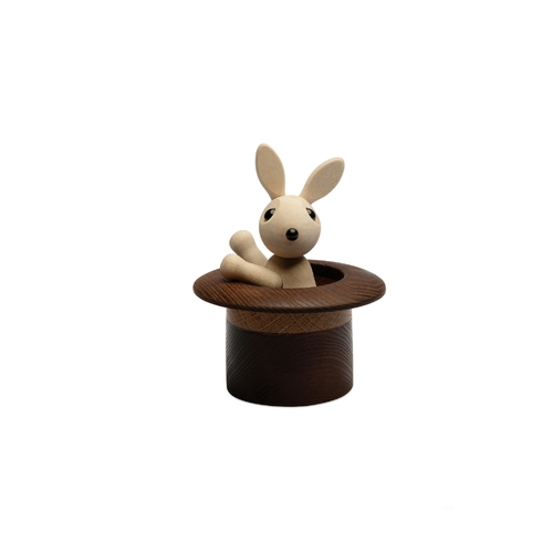 The Magic Hat - Wooden Figure Rabbit in Hat H9cm