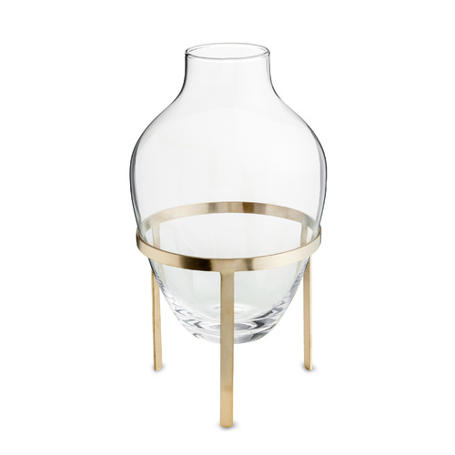 Adorn Glass Vase w. Matt Brass Stand