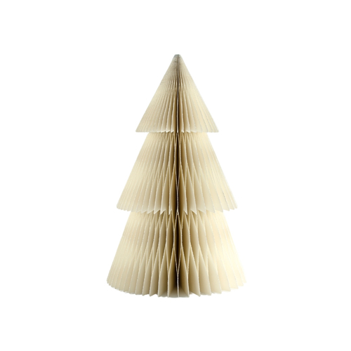 Deluxe Tree Standing Ornament Off-White w Silver Gltr Edge 31cm