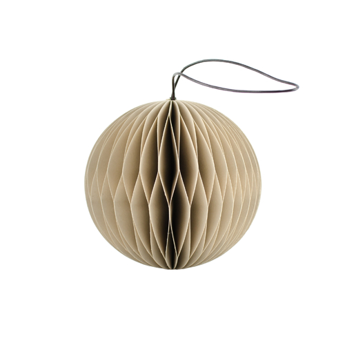 Linen Paper Sphere Ornament H8.5cm