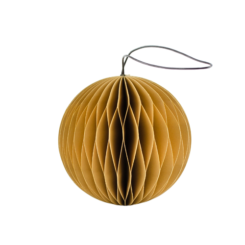Golden Sand Paper Sphere Ornament H8.5cm