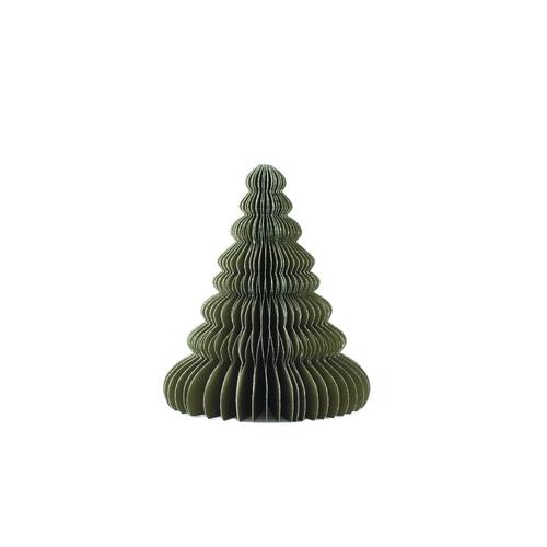 Tree Standing  Olive Green with Silver Glitter Edge 15cm
