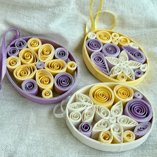 Quilling Egg Trio - Colour- H9cm 3pcs Set