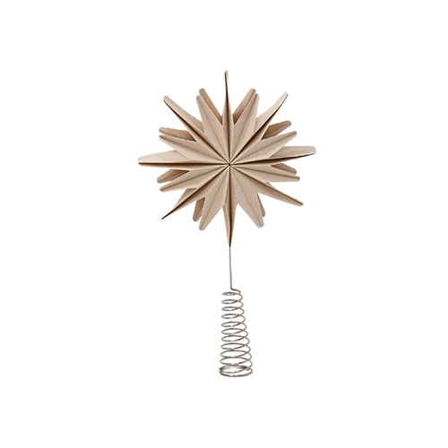 Tree Topper Star Flaxseed H35cm w Metal Coil