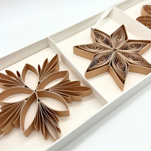 Quilling Star Trio - Flaxseed- H10cm 3pcs Set