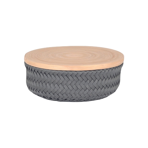 Wonder Round Basket Dark Grey - Bamboo Cover
