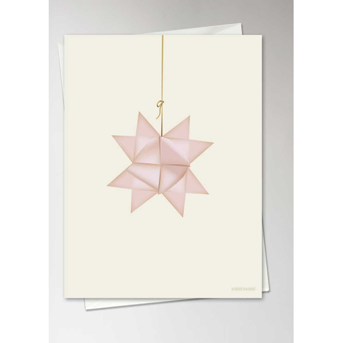 ViSSEVASSE Pink Star - Christmas Greeting Card A6