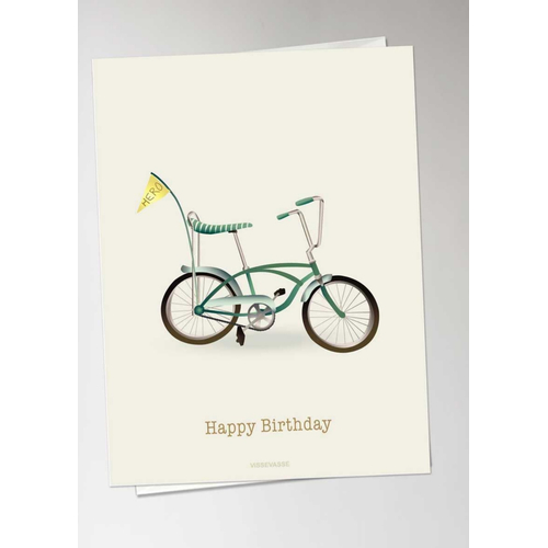 ViSSEVASSE Happy Birthday Bicycle - Greeting Card A6