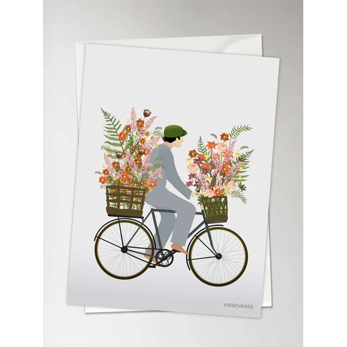 ViSSEVASSE  Bicycle with Flowers- Greeting Card A6