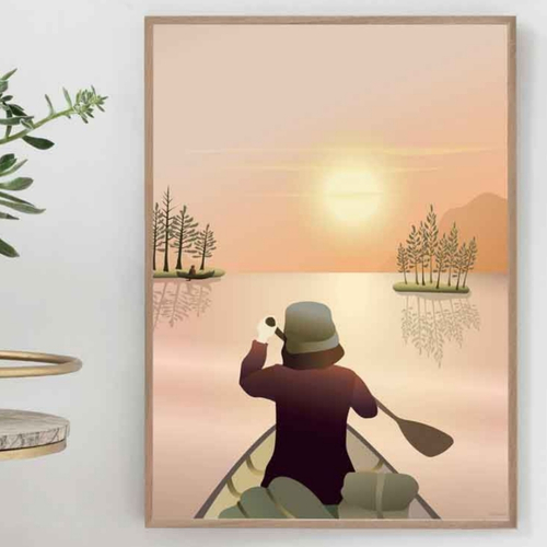 ViSSEVASSE Canoeing On The Lake - Poster