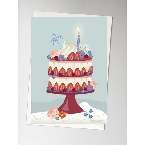ViSSEVASSE Cake with Strawberry - Greeting Card A6