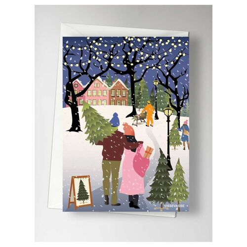 ViSSEVASSE - Bringing Home The Christmas Tree - Christmas Greeting Card A6