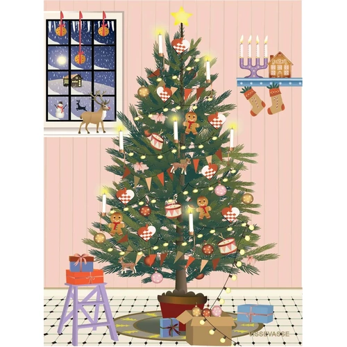 ViSSEVASSE Glowing Christmas Tree - Christmas Greeting Card A6