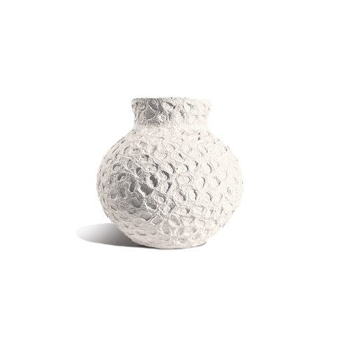 Cotton Stone Vase Round Leaf